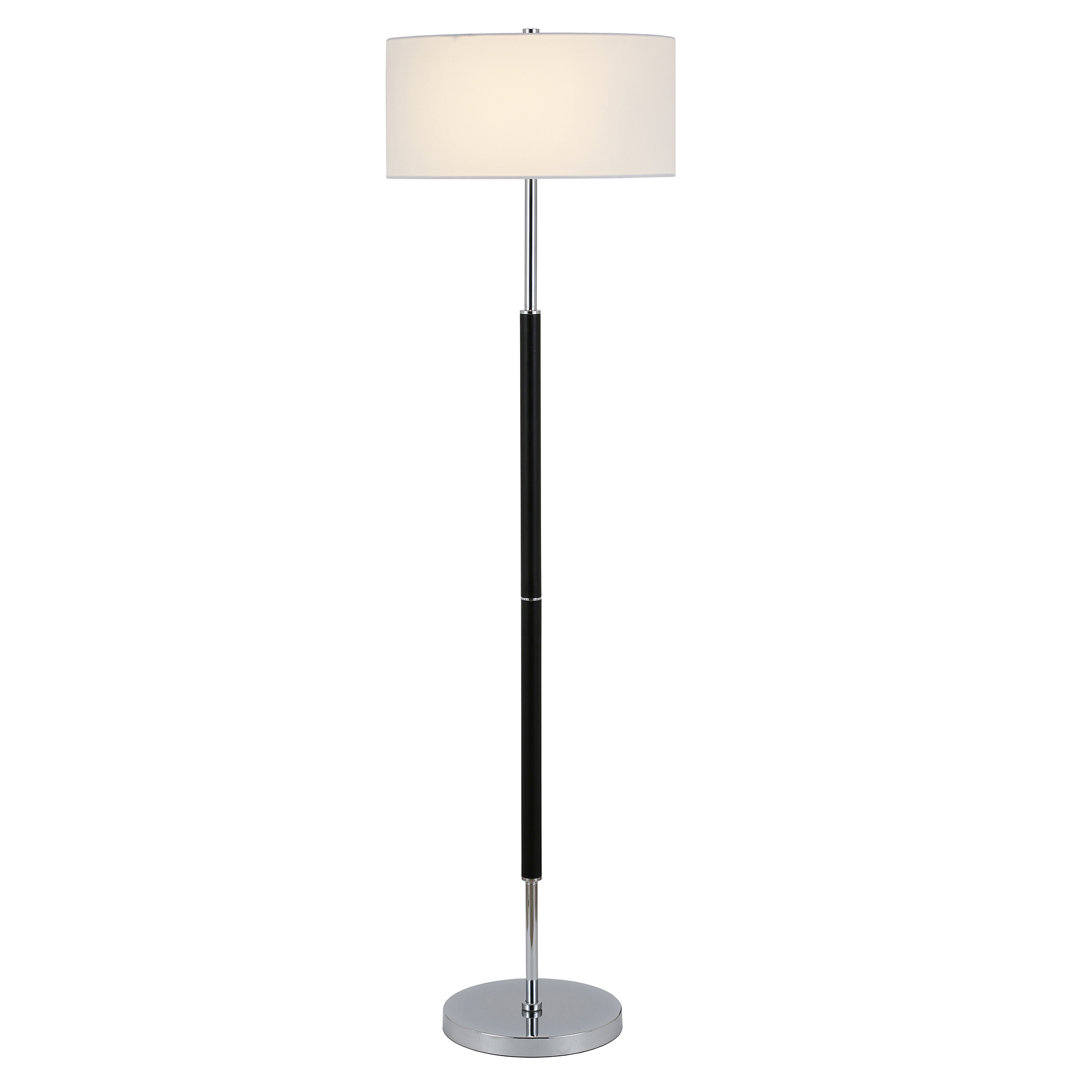 Olie 62 Inch Two-Tone Floor Lamp Fabric Drum Shade